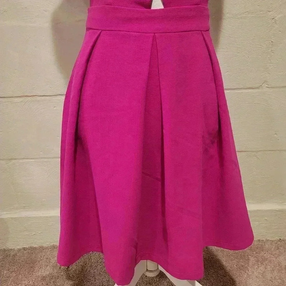 Adeyln Rae Serena Fit and Flare Scallop Dress Fuchsia Size XS EUC. - Picture 7 of 13
